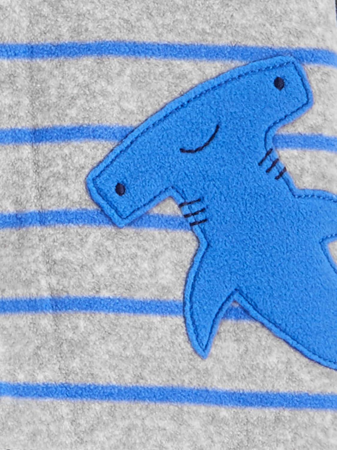 imageSimple Joys by Carters Baby Boys 2Pack Fleece Footed Sleep and PlayBlue DinosaurGrey Stripe