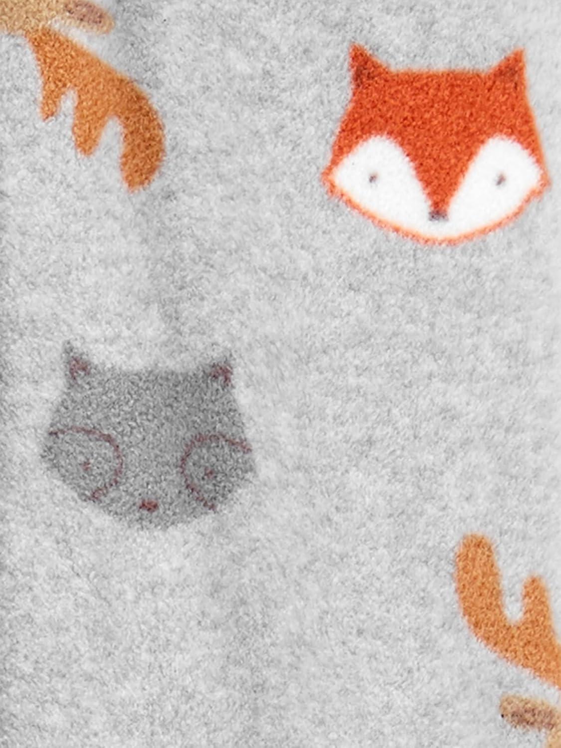 imageSimple Joys by Carters Baby Boys 2Pack Fleece Footed Sleep and PlayGrey Forest AnimalsOlive Tiger