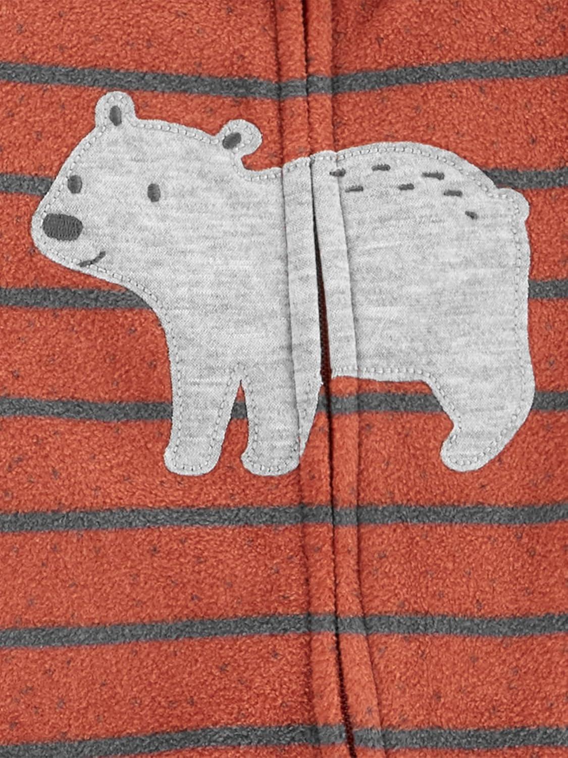 imageSimple Joys by Carters Baby Boys 2Pack Fleece Footed Sleep and PlayRust StripeSpruce Green Forest Animals