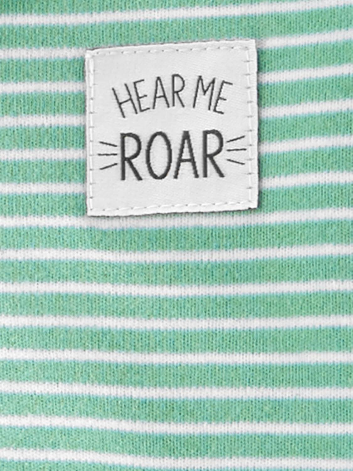 imageSimple Joys by Carters Baby Boys 2Way Zip Thermal Footed Sleep and Play Pack of 2Dark Grey DinosaurMint Green Stripe