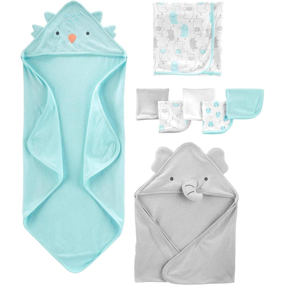 imageSimple Joys by Carters Unisex Babies 8Piece Towel and Washcloth Set MultipacksAqua BlueGrey