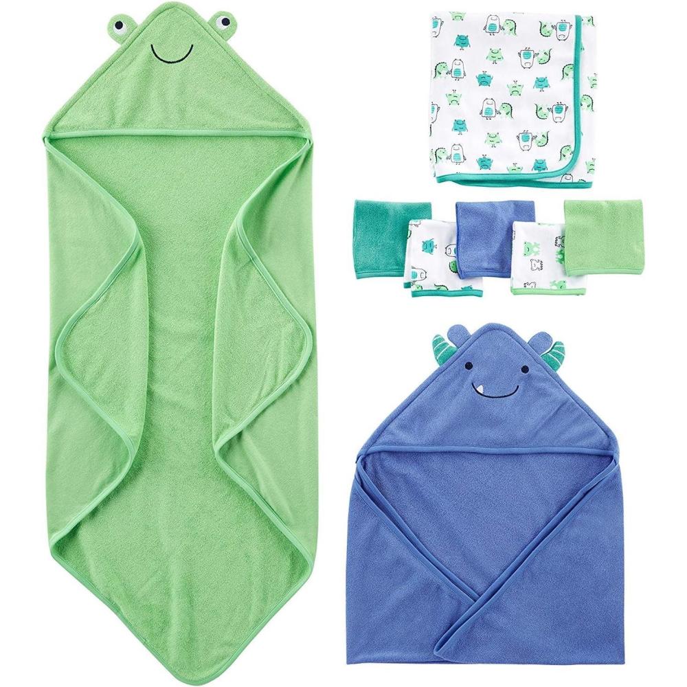 imageSimple Joys by Carters Unisex Babies 8Piece Towel and Washcloth Set MultipacksBlueGreenWhite