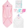 imageSimple Joys by Carters Unisex Babies 8Piece Towel and Washcloth Set MultipacksPink FlamingoWhite Unicorn