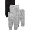 imageSimple Joys by Carters Unisex Babies Pant Pack of 4Black BananasGreyWhite