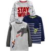 imageSimple Joys by Carters boys 3pack Long Sleeve ShirtsDinosaurDragonMonster
