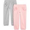imageSimple Joys by Carters girls 2pack Pull on Fleece PantsGreyPink