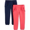 imageSimple Joys by Carters girls 2pack Pull on Fleece PantsPinkNavy