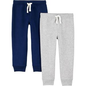 imageSimple Joys by Carters Boys 2Pack Pull on Fleece PantsGrey HeatherNavy