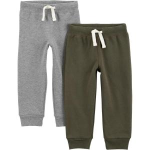 imageSimple Joys by Carters Boys 2Pack Pull on Fleece PantsGrey HeatherOlive