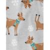 imageSimple Joys by Carters Kids Holiday Loosefit Flame Resistant Fleece Footed PajamasGreen SantaGrey Heather Reindeer