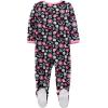 imageSimple Joys by Carters Toddlers and Baby Girls LooseFit Flame Resistant Fleece Footed Pajamas Pack of 3Black FloralPink PandaWhite Hearts