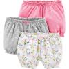 imageSimple Joys by Carters Baby Girls 3Pack Knit ShortsGrey HeartsPinkWhite Floral