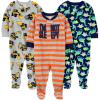 Grey Construction/Navy Dinosaur/Orange Stripe