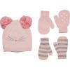 imageSimple Joys by Carters Baby Hat and Mitten SetGrey StripePinkHearts