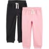 imageSimple Joys by Carters Girls 2Pack Fleece JoggersPinkBlack