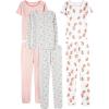 Grey Floral/Pink Stripe/White Strawberry