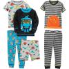 imageSimple Joys by Carters Boys 6Piece Snug Fit Cotton Pajama SetDinosaurMonsterRobotStripe