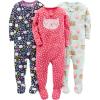 imageSimple Joys by Carters Toddlers and Baby Boys SnugFit Footed Cotton Pajamas Pack of 3FloralKittenSweets