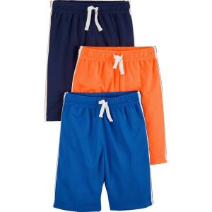 imageSimple Joys by Carters boys 3pack Mesh ShortsBlueOrangeNavy