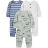imageSimple Joys by Carters babyboys 3pack JumpsuitsDino Blue Stripe