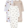 imageSimple Joys by Carters Unisex Baby 3Pack Neutral Cotton Sleeper GownMilk and Cookie