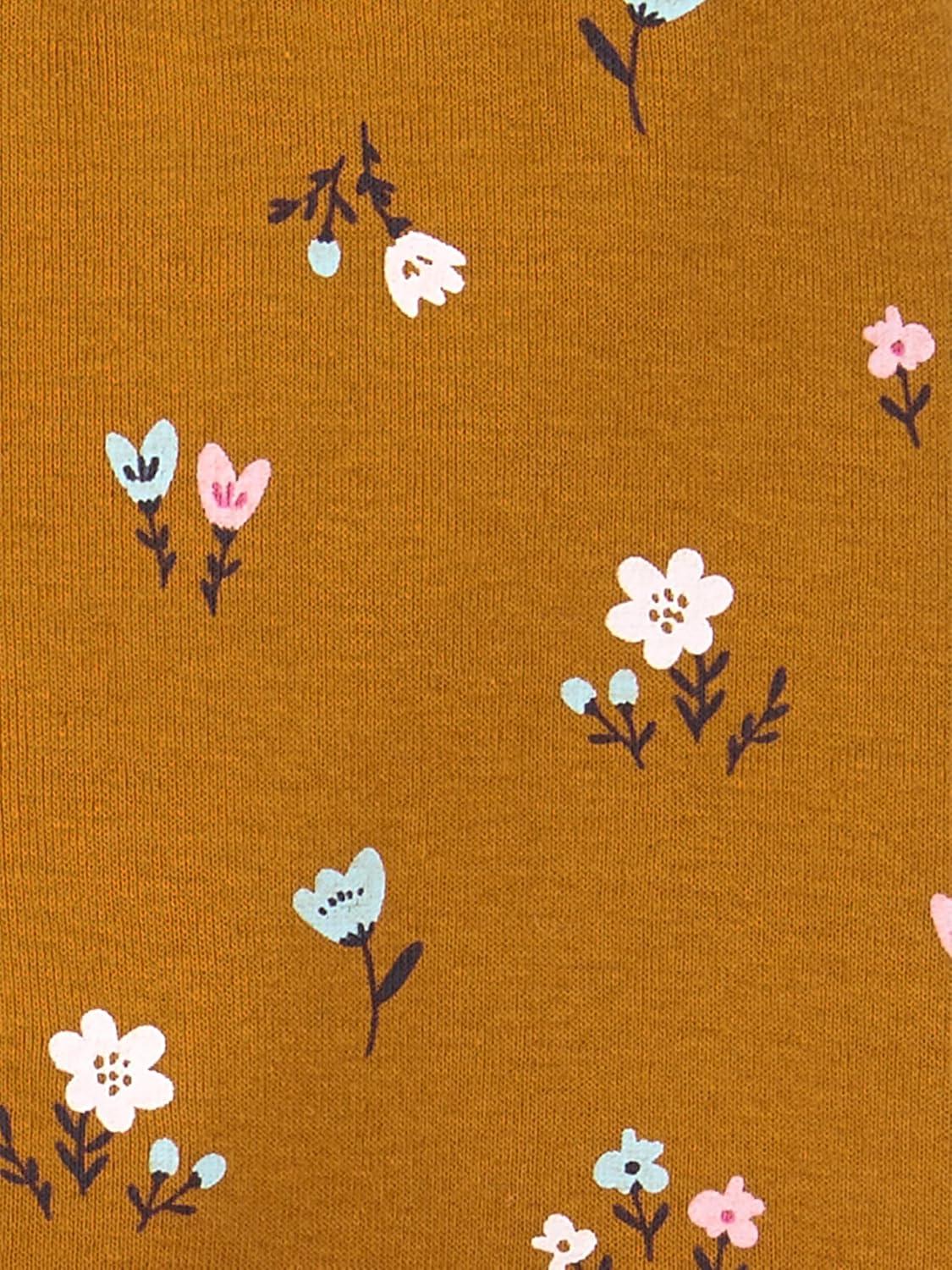 imageSimple Joys by Carters Baby Girls 4Pack PantBrown FloralGrey HeatherLight Grey StrawberryPink Heather