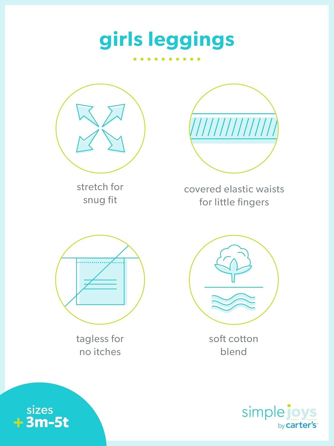 imageSimple Joys by Carters Baby Girls 4Pack PantCoral PinkGreyNavy DotsPink