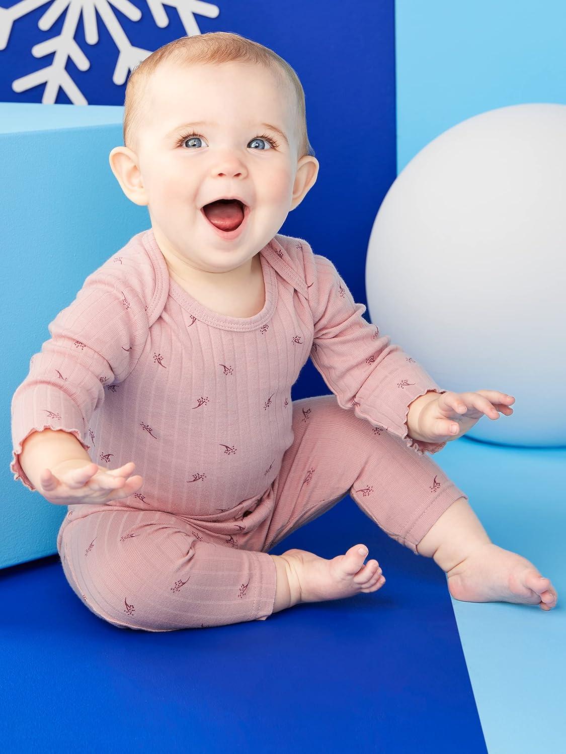 imageSimple Joys by Carters Baby Girls 4Pack PantGreyPinkPlumWhite Flowers