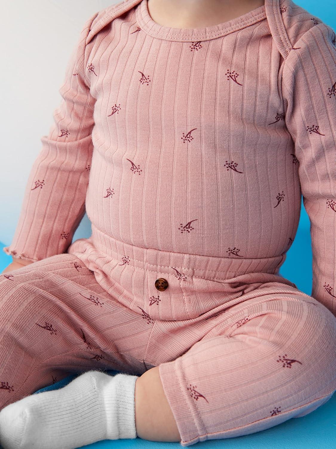 imageSimple Joys by Carters Baby Girls 4Pack PantGreyPinkPlumWhite Flowers