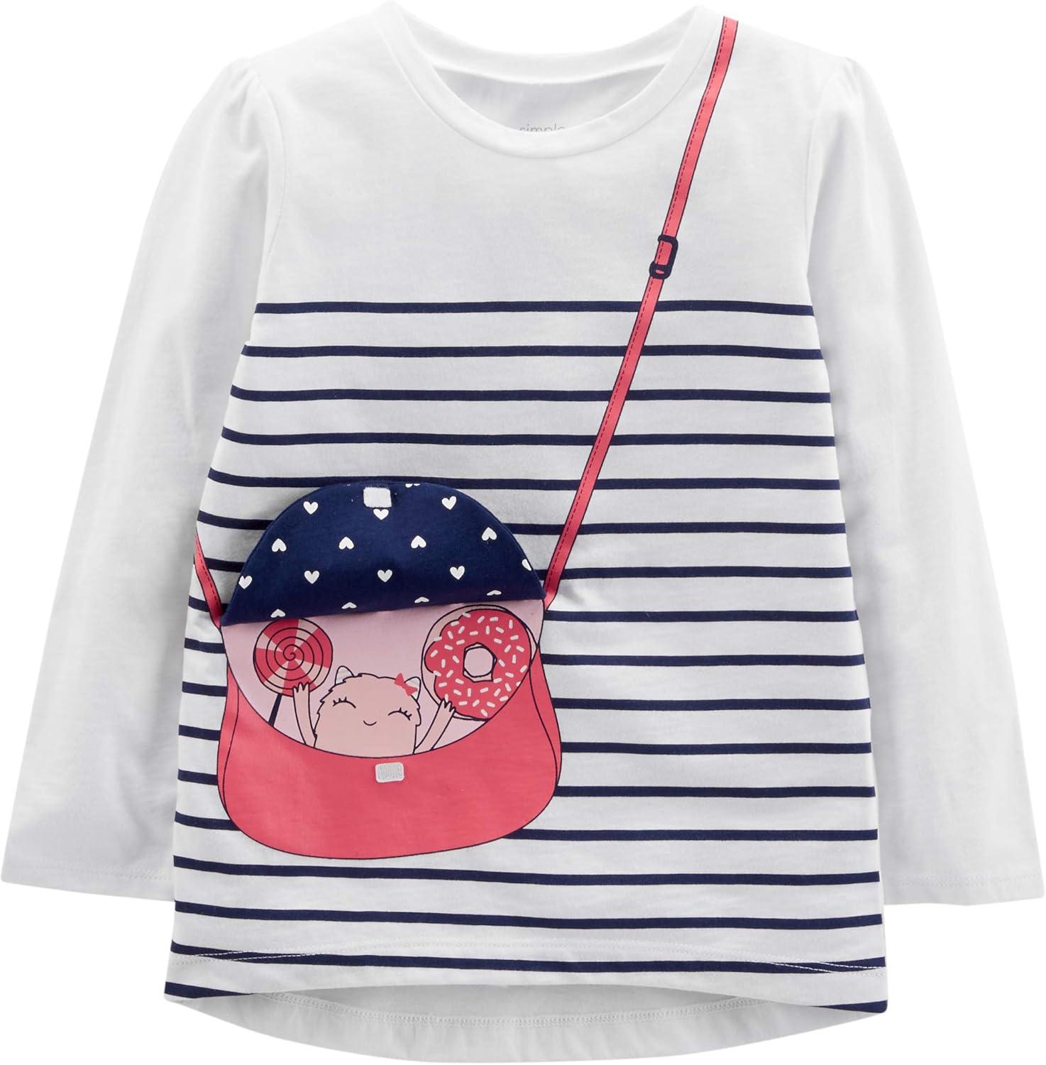 imageSimple Joys by Carters BabyGirls 3Pack Graphic LongSleeve TeesGlitterKittyPurse