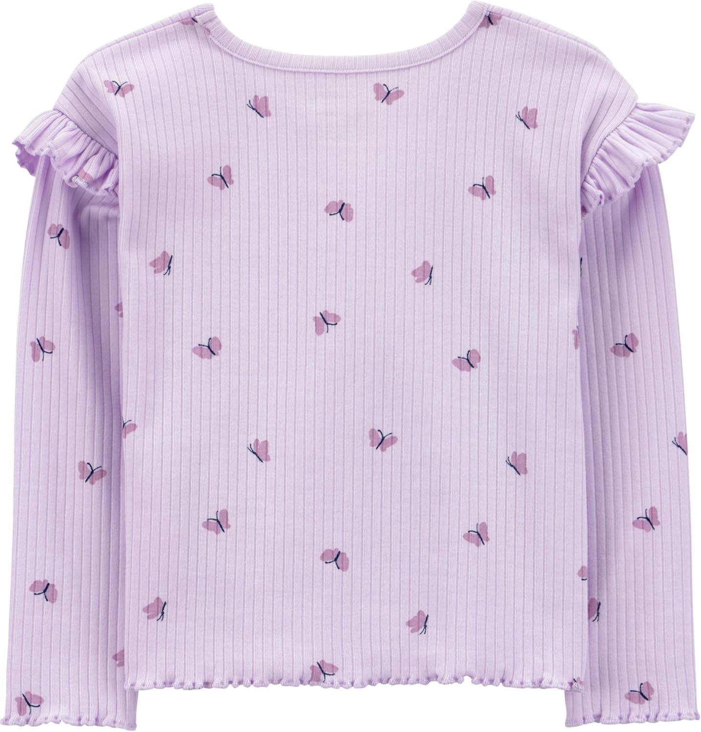 imageSimple Joys by Carters BabyGirls 3Pack Graphic LongSleeve TeesPurple Floral