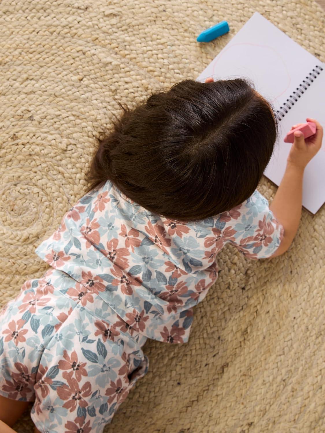 imageSimple Joys by Carters Girls ShortSleeve Shirts and Tops Pack of 3Brown DotsDenimWhite Floral