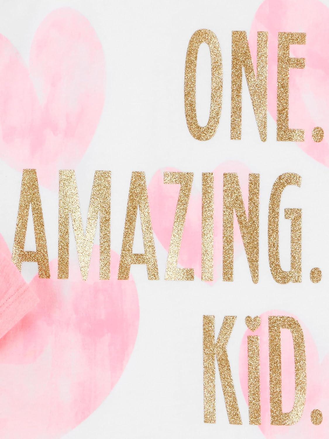 imageSimple Joys by Carters Girls ShortSleeve Shirts and Tops Pack of 3Grey HeartsPink DinosaurWhite Text Print