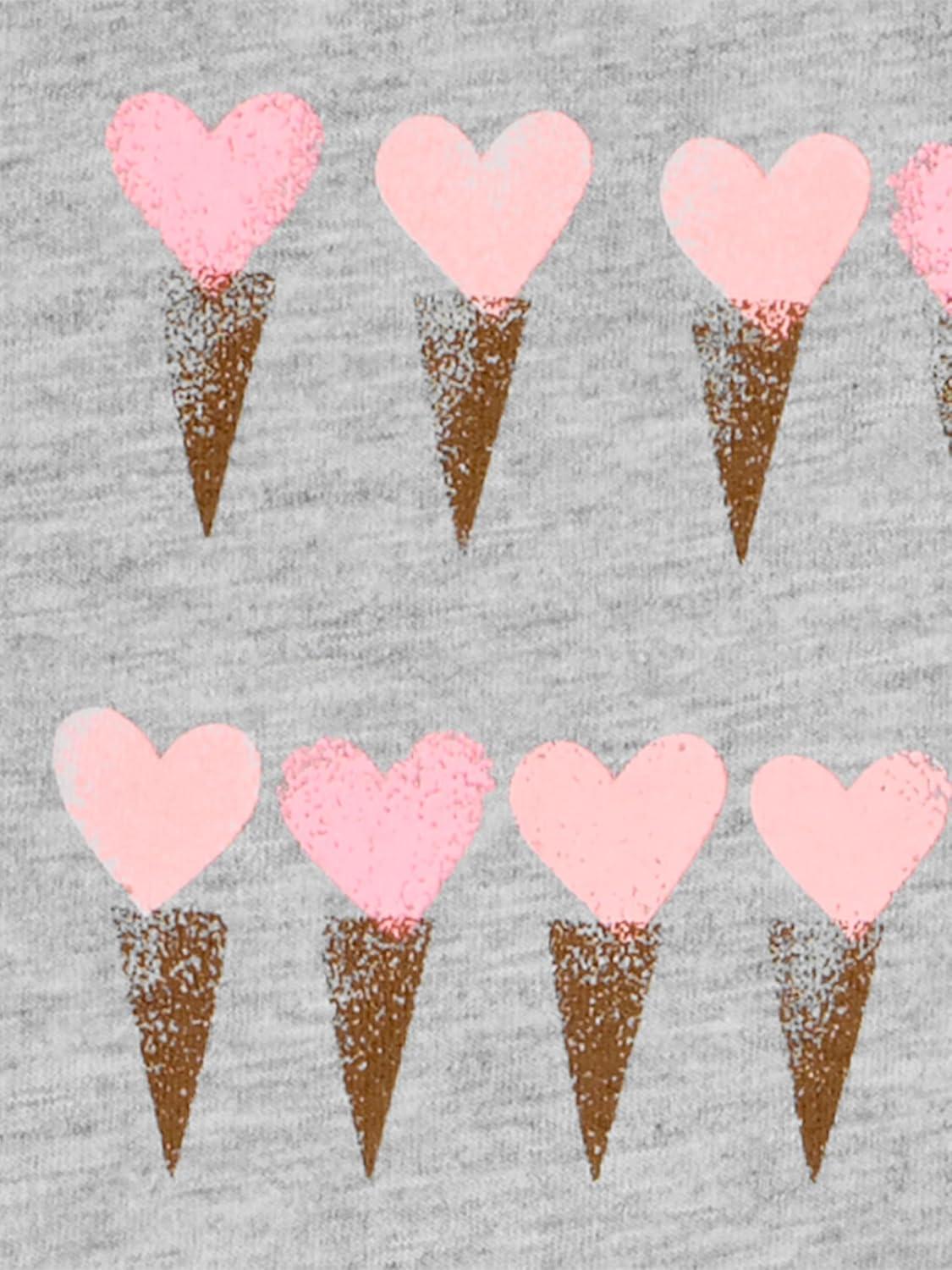 imageSimple Joys by Carters Girls ShortSleeve Shirts and Tops Pack of 3Grey HeartsPink DinosaurWhite Text Print
