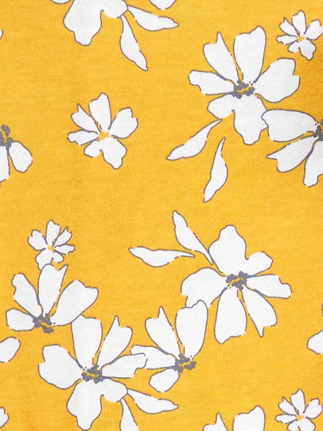 imageSimple Joys by Carters Girls ShortSleeve Shirts and Tops Pack of 3Grey Polka DotPinkYellow Flowers