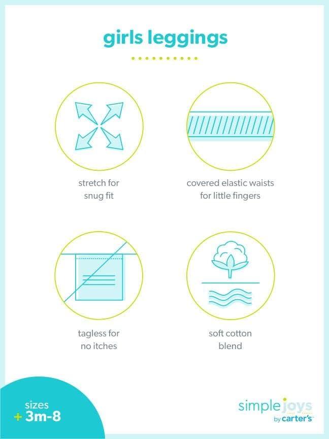 imageSimple Joys by Carters girls 3pack LeggingsButterfliesHeartsStripe Infant