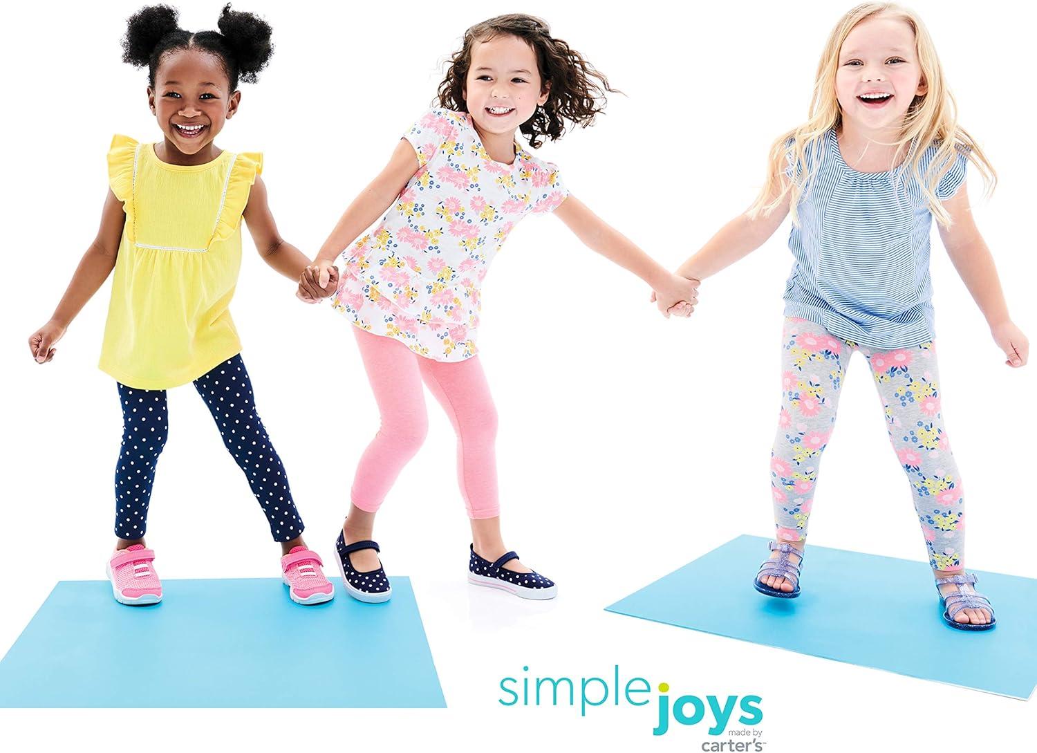imageSimple Joys by Carters girls 3pack LeggingsGrey FloralNavy DotsPink