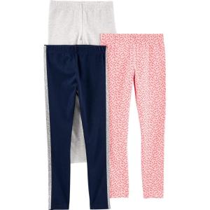 imageSimple Joys by Carters girls 3pack LeggingsGreyNavyPink