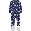 imageSimple Joys by Carters Girls 3Pack Snug Fit Footed Cotton PajamasNavy SpaceWhite DinosaurYellow Dots