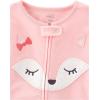 imageSimple Joys by Carters girls LooseFit Flame Resistant Fleece Footed PajamasBlue PenguinGreen PigPink Fox