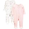 imageSimple Joys by Carters Baby Girls Cotton Footed Sleep and Play Pack of 2Pink Giraffe