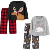 Black Reindeer/Dark Grey Forest Animals/Grey Polar Bear/Buffalo Plaid