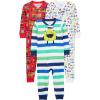 imageSimple Joys by Carters Kids 3Pack Snug Fit Footless Cotton PajamasRed FiretruckWhite MonsterSharks