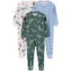 imageSimple Joys by Carters Toddlers and Baby Boys LooseFit Flame Resistant Fleece Footed Pajamas Pack of 3Dino Zoo Print