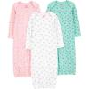 imageSimple Joys by Carters babygirls 3pack Cotton Sleeper GownPinkMint GreenWhite