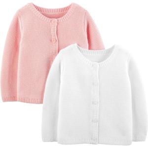 imageSimple Joys by Carters Baby 2Pack Neutral Knit Cardigan SweatersWhitePink