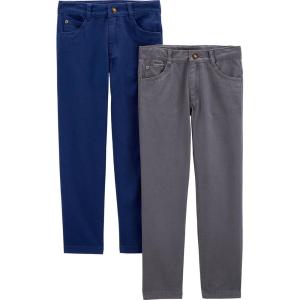 imageSimple Joys by Carters BabyBoys 2Pack Twill PantsNavyGrey Kid