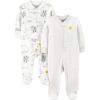 imageSimple Joys by Carters unisexbaby 2way Zip Thermal Footed Sleep and Play Pack of 2AnimalSun