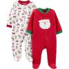 imageSimple Joys by Carters unisexbaby In 2pk Fleece Snp Santa TreesRed SantaWhite Penguin