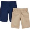 imageSimple Joys by Carters Boys Flat Front Shorts Pack of 2Light Khaki BrownNavy Kid